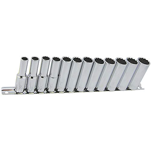 Jet 12-Piece 3/8-inch Drive Metric, Deep, 12 Point, Chrome Socket Set, 601236 - Sockets and Tools Set - Proindustrialequipment