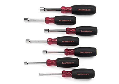 GearWrench 82764 7 Piece Full Hollow Shaft Cushion Grip Nut Driver Set Metric