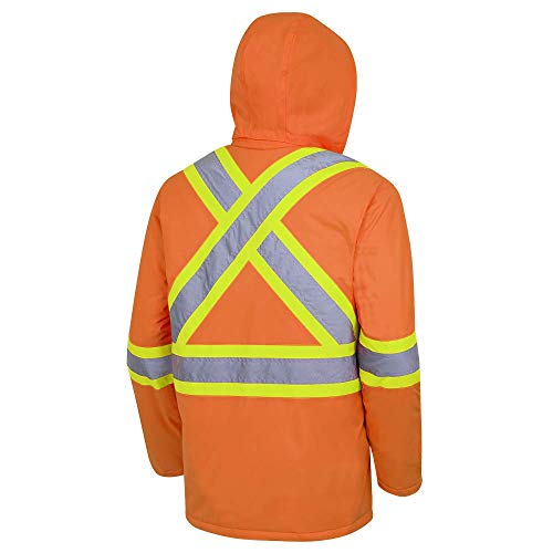 Pioneer Waterproof CSA High-Visibility Winter Safety Parka, 28º C Insulation, Multi-Pockets & Lightweight, Orange, M, V1150150-M - Clothing - Proindustrialequipment