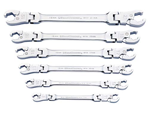 GEARWRENCH Jeu de 6 clés métriques à cliquet à tête flexible et écrou évasé. -89101D