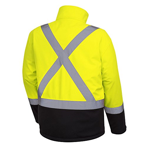 Pioneer V1100260-2XL Softshell Reflective Work Jacket, Zip-Closure Pockets, Green, 2XL - Clothing - Proindustrialequipment