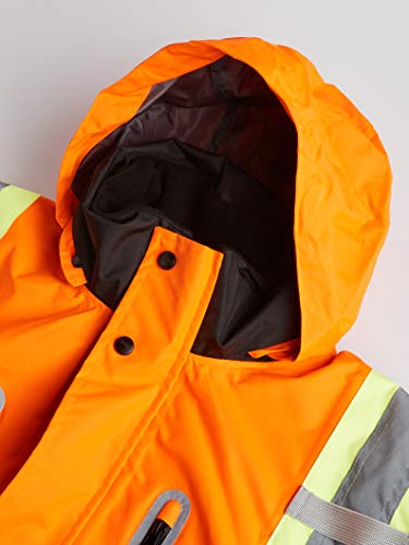 Pioneer V1130150-2XL Premium High Visibility Safety Jacket-Waterproof, Orange, 2X-Large - Clothing - Proindustrialequipment