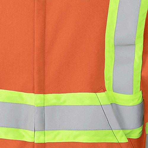 Pioneer V2570450-2XL Flame Resistant Heavyweight Safety Hoodie, Zip Style, Refl. Tape, Orange, 2XL - Clothing - Proindustrialequipment