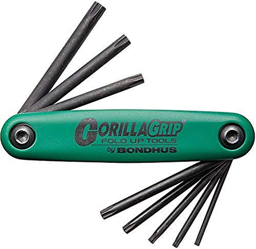 Bondhus 12634 GorillaGrip« Set of 8 Star Fold-Up Keys, Sizes T9-T40 - Proindustrialequipment