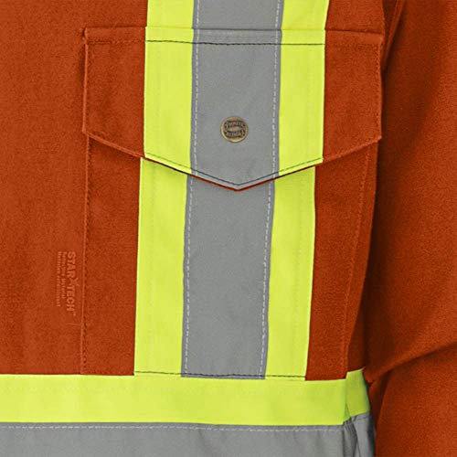 Pioneer Winter Heavy-Duty High Visibility Insulated Work Coverall, Quilted Cotton Duck Canvas, Hip-to-Ankle Zipper, Orange, M, V206095A-M - Clothing - Proindustrialequipment