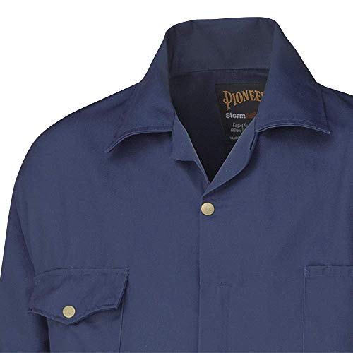 Pioneer 7-Pocket Heavy-Duty Work Coverall With Adjustable Wrist, Action Back and Elastic Waist , Navy Blue, 54, V2020380-54 - Clothing - Proindustrialequipment