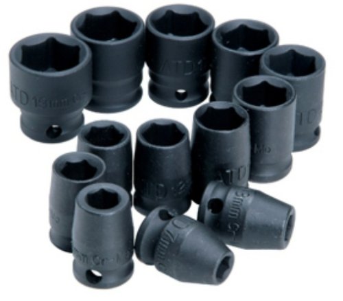 Advanced Tool Design Model ATD-2301 13 Piece 3/8" Drive 6 Point Standard Metric Impact Socket Set - Proindustrialequipment