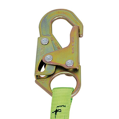 PeakWorks CSA 4' (1.2 m) Shock Pack - Snap Hook & Tie Back - Single Leg - E4 Shock Absorbing Fall Arrest Lanyard Connector, 1" Webbing, V8104154 - Fall Protection - Proindustrialequipment