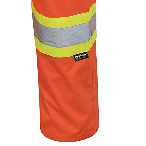 Pioneer V1082350-XL Loose Fit Waterproof Work Bib Pants, Tear-Resistant Fully Adjustable, Men, Hi-Vis Orange , XL - Clothing - Proindustrialequipment