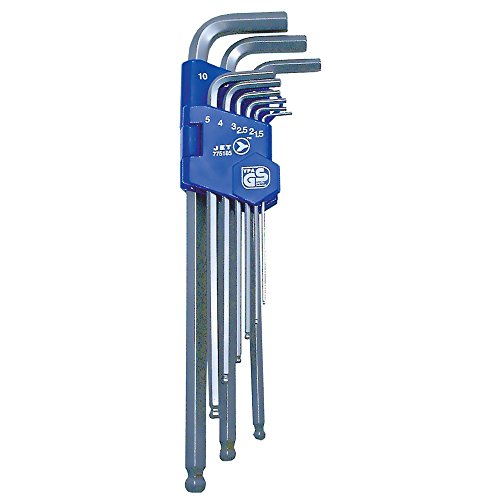 Jet 775185-9-Piece Metric Extra Long Ball Nose Hex Key Set - Screw Drivers and Sets - Proindustrialequipment