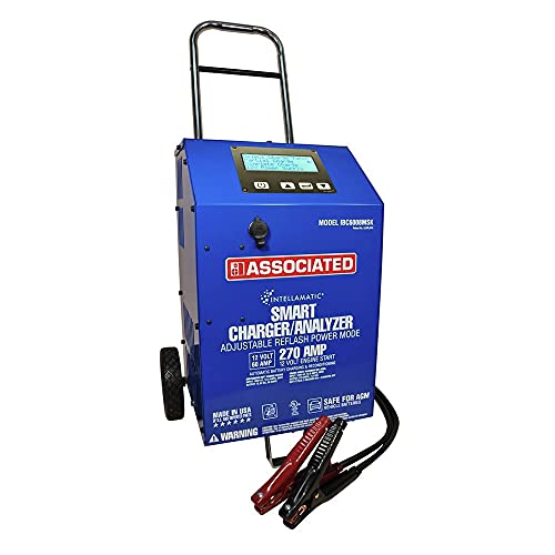 Equipo asociado IBC6008MSK Cargador/analizador, Intellamatic variable de 60 amperios/270 amperios, modo de fuente de alimentación con puerto de ahorro de memoria de 15 amperios + Ms6209-12 + Cc6212, ruedas