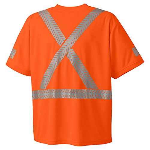 Pioneer Ultra-Breathable UPF 50+ UV Protection Hi Vis T-Shirt, Zebra Reflective Stripe, Orange, XL, V1052150-XL - Clothing - Proindustrialequipment