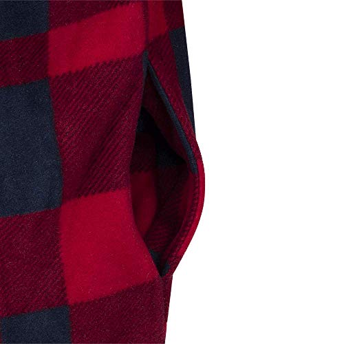 Pioneer V3080397-M Quilted Hooded Polar Fleece Shirt, Red-Black Plaid, M - Clothing - Proindustrialequipment