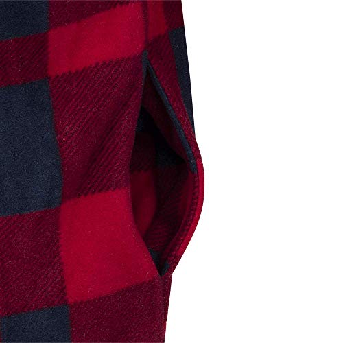 Pioneer V3080397-S Quilted Hooded Polar Fleece Shirt, Red-Black Plaid, S - Clothing - Proindustrialequipment