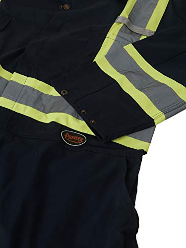 Pioneer CSA 7-Pocket High Visibility Work Coverall with 22" Boot Access Zipper, Action Back and Elastic Waist, Navy Blue, 56, V2020680-56 - Clothing - Proindustrialequipment