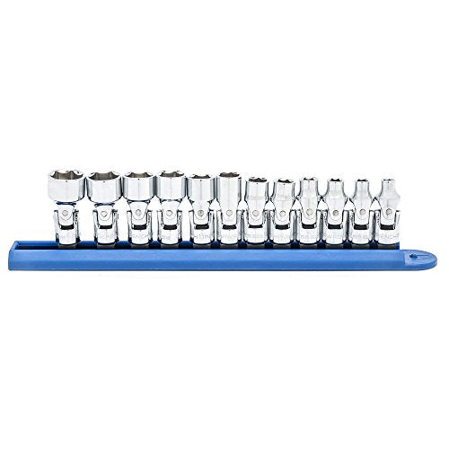 GearWrench 80311 Jeu de 12 douilles métriques flexibles à 6 pans, entraînement 1/4 pouce, 12 pièces