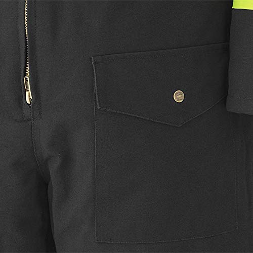 Pioneer Winter Heavy-Duty High Visibility Insulated Work Coverall, Quilted Cotton Duck Canvas, Hip-to-Ankle Zipper, Black, 2XL, V206097A-2XL - Clothing - Proindustrialequipment