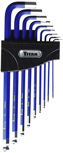 Titan Juego de llaves hexagonales antideslizantes de 12714 mm, 9 piezas