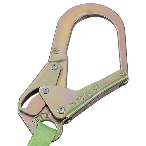 PeakWorks Adjustable 6' (1.8 m) Shock Pack - Snap & Form Hooks - Single Leg - E4 Shock Absorbing Fall Arrest Lanyard Connector, 1" Webbing, V8104126A - Fall Protection - Proindustrialequipment