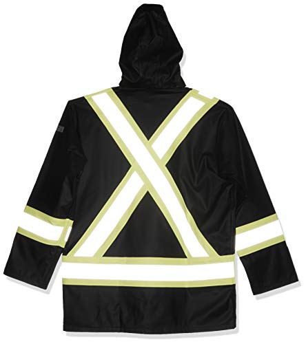 Pioneer V3520170-4XL FR Oil & Chemical Resistant Rain Jacket - Hi-Vis Lightweight, Black, 4XL - Clothing - Proindustrialequipment