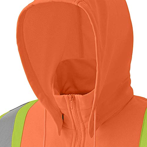 Pioneer V1060550-4XL High Visibility Safety Hoodie, Micro Fleece, Orange, 4XL - Clothing - Proindustrialequipment