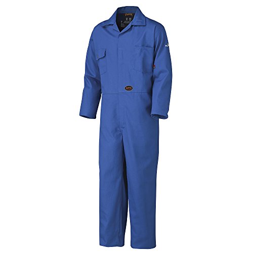 Pioneer 7-Pocket Action Back & Elastic Waist Flame Resistant Work Coverall, ARC 2 100% Cotton, Tall Fit, Royal Blue, 50, V252031T-50 - Clothing - Proindustrialequipment