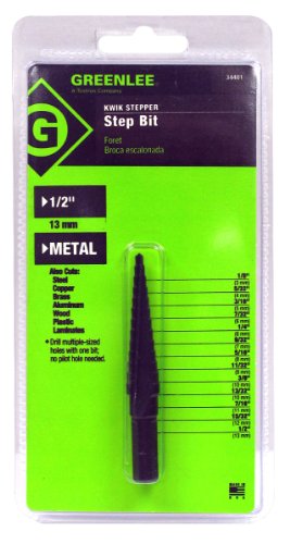 Tempo Greenlee 34401 Multi Hole Kwik Stepper Step Bit, 1/2-Inch, Green - Drilling - Proindustrialequipment