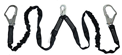 PeakWorks CSA 6' (1.8 m) POY - Snap & Form Hooks - Twin Leg 100% Tie Off - Shock Absorbing Fall Arrest Lanyard Connector, V8101226 - Fall Protection - Proindustrialequipment