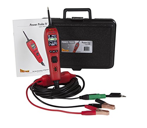 POWER PROBE IV w/ Case & Acc - Red (PP401AS) [Car Diagnostic Test Tool Digital Volt Meter ACDC Current Resistance Circuit Tester Fuel Injector Tester]