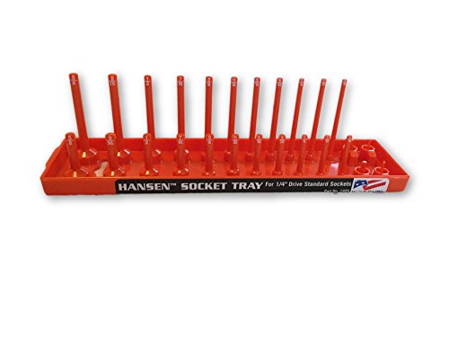 Hansen Global 1405 1/4" Drive Standard Regular & Deep Socket Holder, Orange
