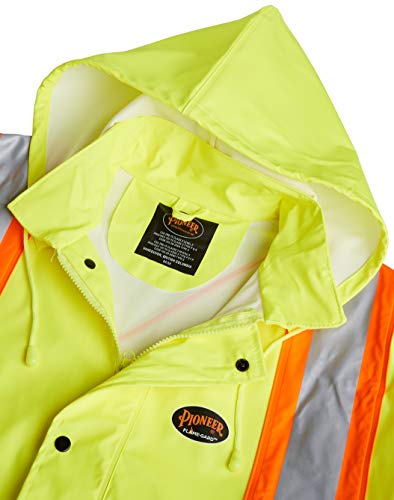 Pioneer V3520160-M FR Oil & Chemical Resistant Rain Jacket - Hi-Vis Lightweight, Yellow-Green, M - Clothing - Proindustrialequipment