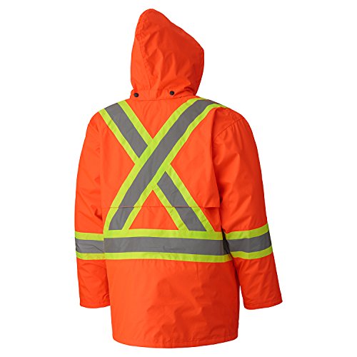 Pioneer V1090150-XL Lightweight Hi-Viz Safety Rain Jacket, Comfort Fit, Orange, X-Large - Clothing - Proindustrialequipment