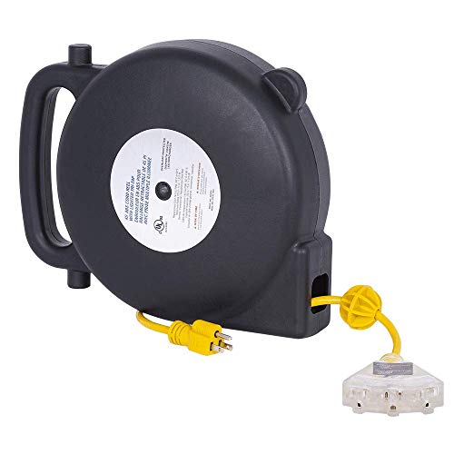 StarTech 849876 14 Gauge Abs Retractable Extension Cord Reel (50 Ft) - Jet - Proindustrialequipment