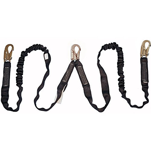 PeakWorks CSA 4' (1.2 m) POY - Snap Hooks - Twin Leg 100% Tie Off - Shock Absorbing Fall Arrest Lanyard Connector, V8101204 - Fall Protection - Proindustrialequipment