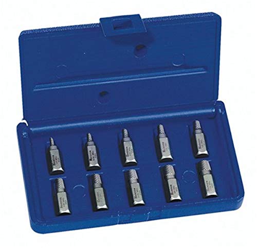 Irwin 53226 Assortiment d'extracteurs de vis et de boulons multi-cannelures à tête hexagonale de 1/8" à 13/32" 10 pièces dans un étui en plastique