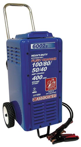 Associated Equipment 6002B 6/12/18/24V 100/80/50/40-Amp 400-Amp Charger Cranking Assist with Wheels - Proindustrialequipment