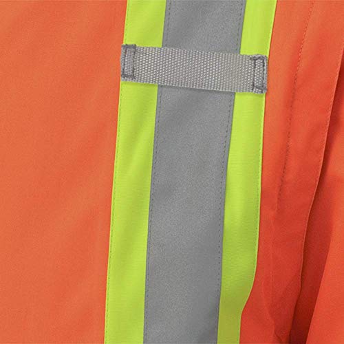 Pioneer V1120150-2XL Hi-Viz Waterproof 6-in-1 Safety Parka Jacket, 2 Large Cargo Pockets, Orange, 2XL - Clothing - Proindustrialequipment