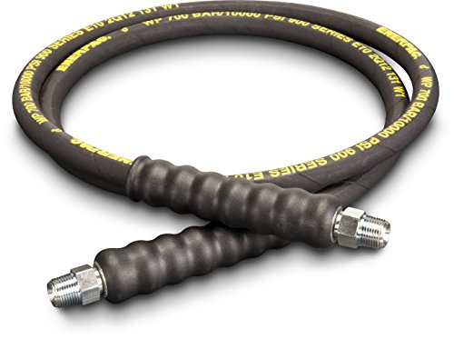 Enerpac 900 Black Rubber High Pressure Hydraulic Hose Assembly, 6' Length, 3/8" NPTF x CH-604 Coupling, 0.38" ID - Proindustrialequipment