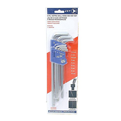 Jet 775185-9-Piece Metric Extra Long Ball Nose Hex Key Set - Screw Drivers and Sets - Proindustrialequipment