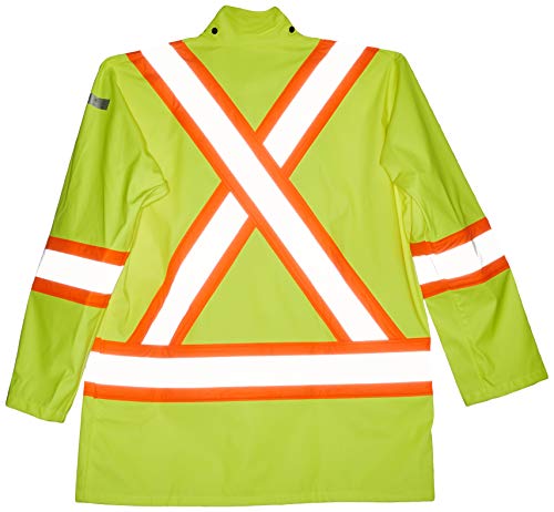 Pioneer V3520160-M FR Oil & Chemical Resistant Rain Jacket - Hi-Vis Lightweight, Yellow-Green, M - Clothing - Proindustrialequipment