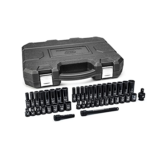 GEARWRENCH 44 Pc. 3/8" Drive 6 Point Standard & Deep Impact SAE/Metric Socket Set - 84916N, Multi, 3/8"