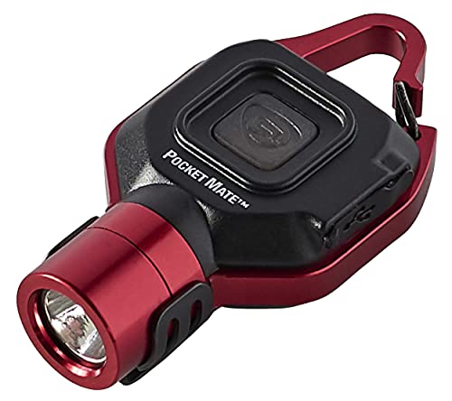 Streamlight 73301 Llavero Pocket Mate de 325 lúmenes/linterna recargable USB con clip, rojo