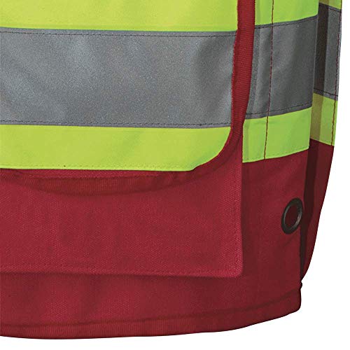 Pioneer Construction Reflective Surveyor Vest, 10 Pockets, Harness D-Ring Slot, Red, 3XL, V1010610-3XL - Clothing - Proindustrialequipment