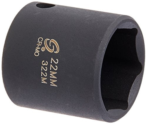 Sunex - Vaso de impacto de 22 mm con accionamiento de 3/8 de pulgada, 322 m