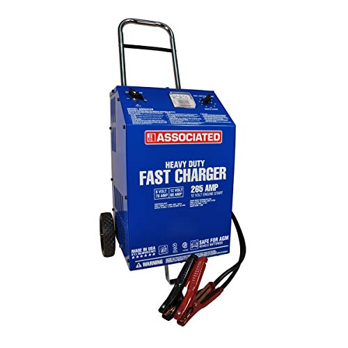 Associated Equipment 6009AGM Charger, 6/12V 70/60/2A, Agm, 265 Amp Cranking Assist, Wheels - Proindustrialequipment