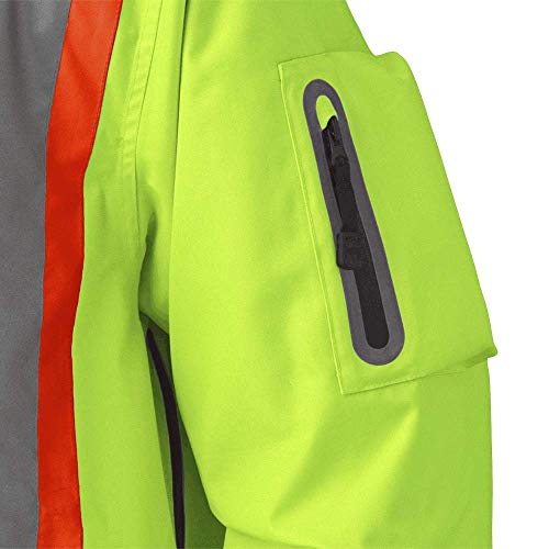 Pioneer V1130160-XL Premium High Visibility Safety Jacket-Waterproof, Green, X-Large - Clothing - Proindustrialequipment