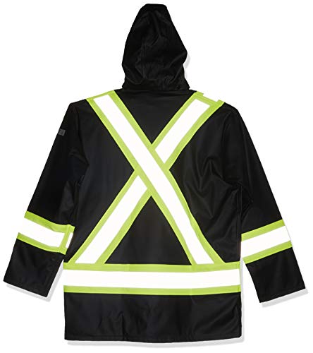 Pioneer V3520170-L FR Oil & Chemical Resistant Rain Jacket - Hi-Vis Lightweight, Black, L - Clothing - Proindustrialequipment