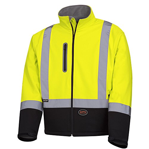 Pioneer V1100260-2XL Softshell Reflective Work Jacket, Zip-Closure Pockets, Green, 2XL - Clothing - Proindustrialequipment