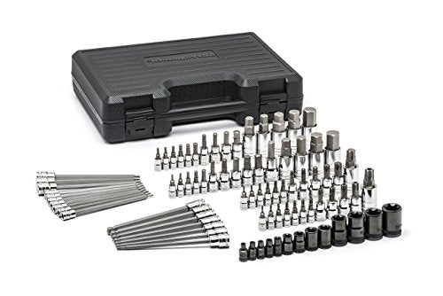 CLE À ENGRENAGES 84 pièces. Jeu d'embouts hexagonaux à entraînement 1/4", 3/8" et 1/2"/embout sphérique/inviolable Torx®/E-Torx®/Torx® SAE/métrique - 80742