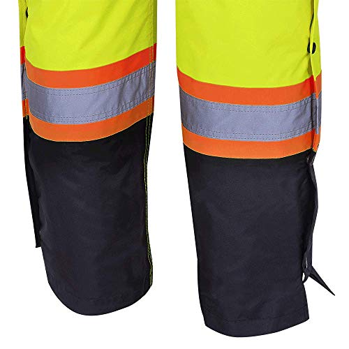 Pioneer V1120661-2XL Insulated Waterproof Work Overall - Easy Boot Access, Hi-Vis Bib Pants, Men, Green, 2XL - Clothing - Proindustrialequipment